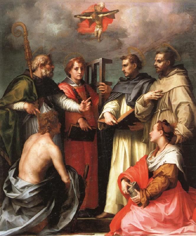 Andrea del Sarto The Debate over the Trinity oil painting picture